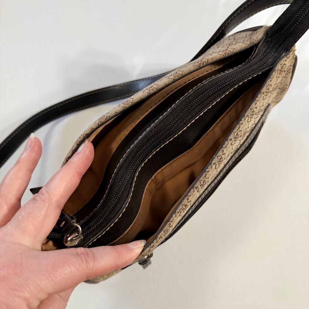 Y2K Villager Womens Purse Shoulder Bag Handbag Brown Black Retro - Picture 6 of 12